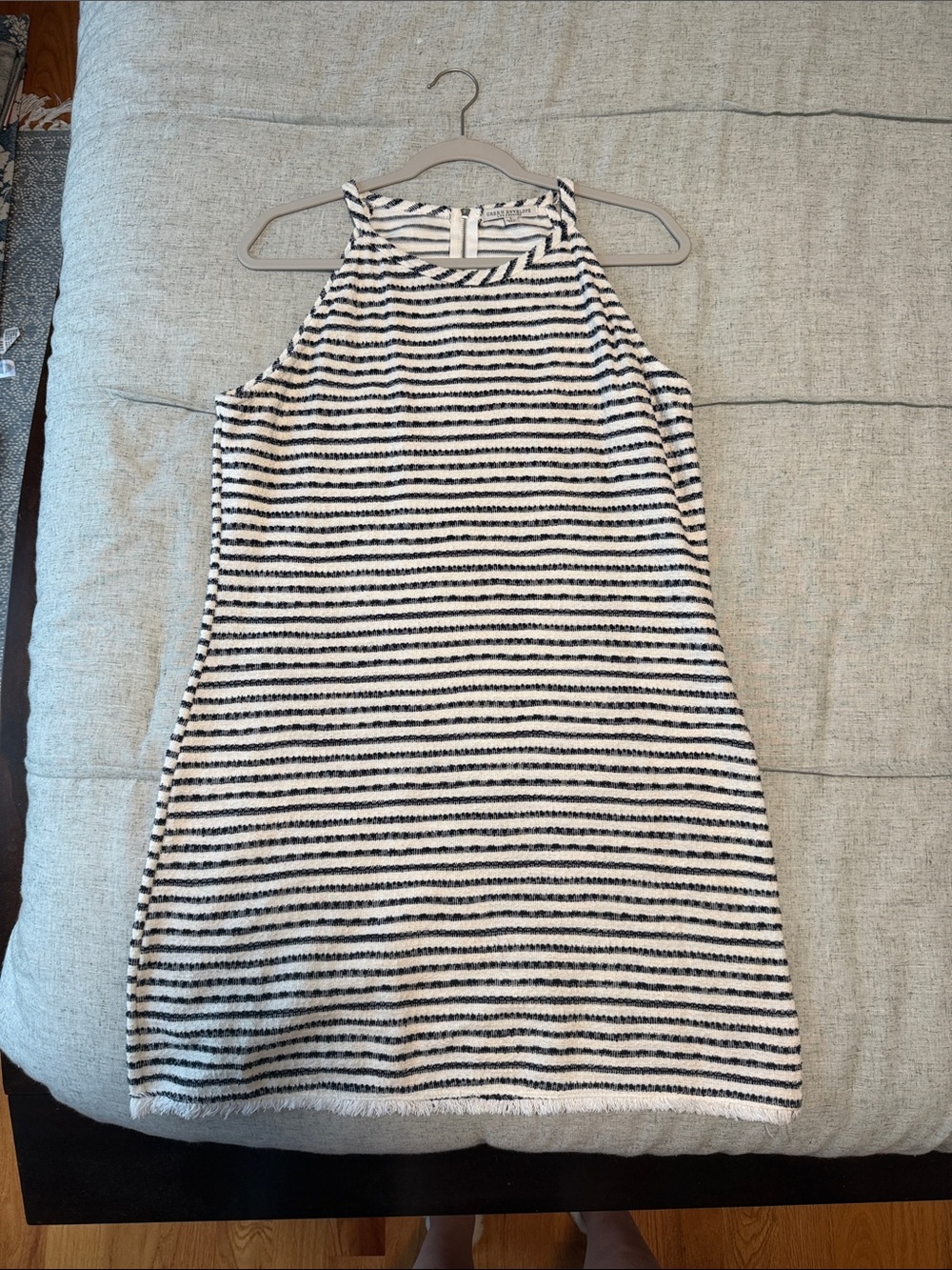 Green Envelope Navy & White Striped Sleeveless Dress